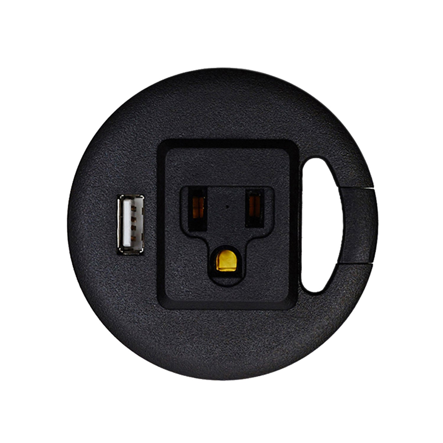 Table Top Power & USB Grommet Hole Adapter, Black